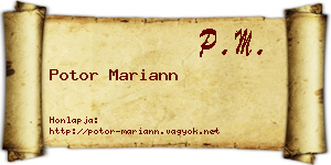 Potor Mariann névjegykártya