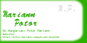 mariann potor business card